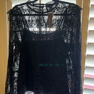 Adiva Black Lace Top NWOT